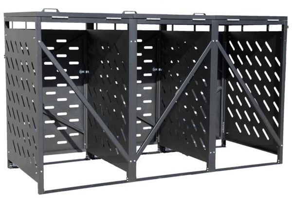 Mülltonnenbox Müllbox Mülltonnenverkleidung 3 Türen Box Anthrazit mit Deckel Bild 10