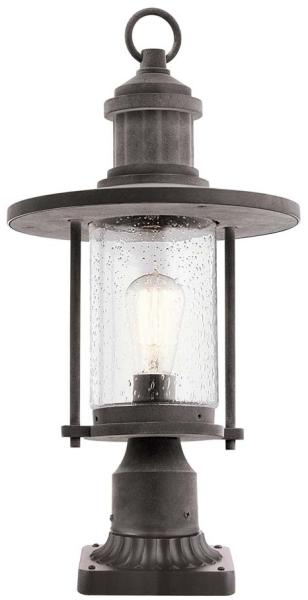 Außenleuchte, Sockelleuchte, H 44 cm, Zink