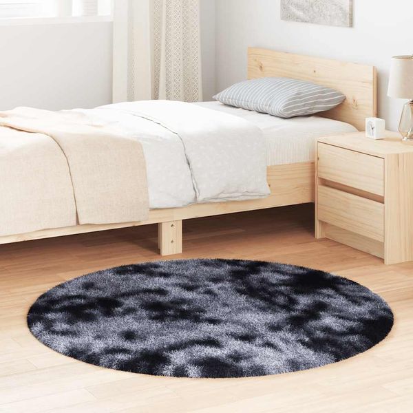 vidaXL Teppich Shaggy Hochflor NAVARRA Dunkelgrau 120x120 cm Polyester 4102904