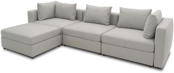 Gartenlounge Set 1 Bozhana 312x67x174 mit Outdoorbezug in silber