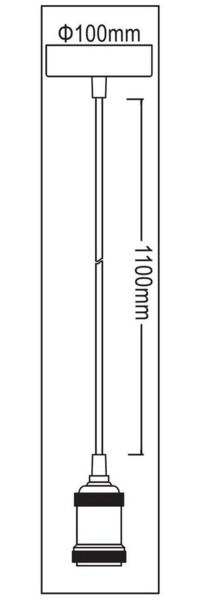 TRANGO Pendelleuchte, 9000B moderne E27 Lampenaufhängung *JACOB* Hängeleuchte I Hängelampe I Deckenbeleuchtung I Lampenfassung I Lampen-Aufhängung in schwarz, inkl. Schraubring & ca. 110cm Textilkabel, industriell Pendellampe Bild 2