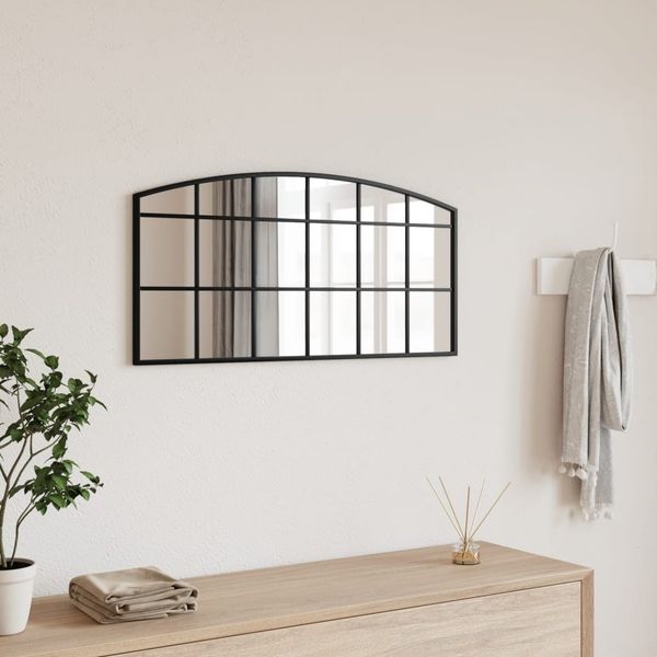 vidaXL Wandspiegel Schwarz 80x40 cm Gewölbt Eisen 358637