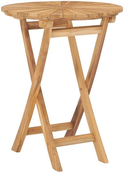 Gartentisch Klappbar, Balkontisch Ø 60 cm Massivholz Teak