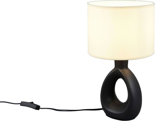 OTTO home Schreibtischlampe Charmont, Deko Tischleuchte mit Stoffschirm, Schnurschalter exkl 1xE14, Ein-/Ausschalter, Leuchtmittel wechselbar, warmweiß - kaltweiß, max. 40W, Ø 20cm Höhe 35,5 cm Nachttischleuchte Tischlampe Kommode
