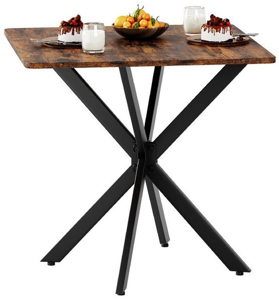 BlingBin Esstisch Küchentisch Quadratisch Esszimmertisch mit Spinnenfuß Kleiner Tisch (1 Stück, 1-St, 80x75 cm), für 2-4 Personen für Küche, Esszimmer und Wohnzimmer
