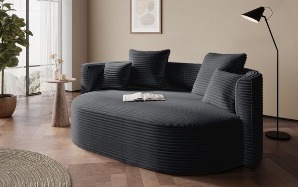LeGer Home by Lena Gercke 2,5-Sitzer ISALIE, rundes Loungesofa, mit Kissen, perfekt gepolstert, moderne Stoffe, mit 4 Zierkissen, extra große Sitzfläche