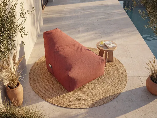 Vente-unique - KURUBI Gartensitzgruppe Stoff Rot - B 80 cm x H 78 cm x L 97 cm