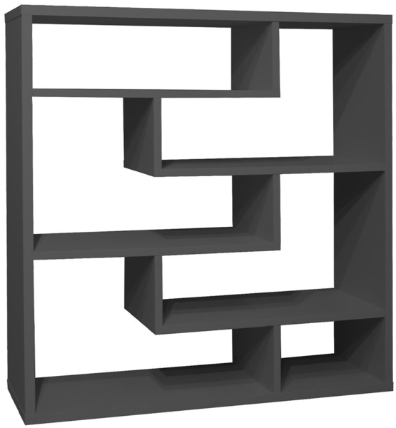 Raumteiler Tyler / Tetrix , Holzwerkstoff , Schwarz , 130 x 134 x 43 cm