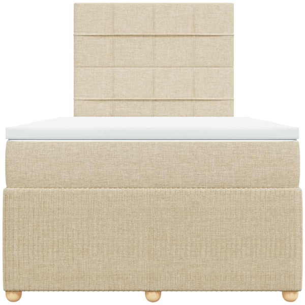 vidaXL Boxspringbett mit Matratze Creme 120x200 cm Stoff 3294328 Bild 5