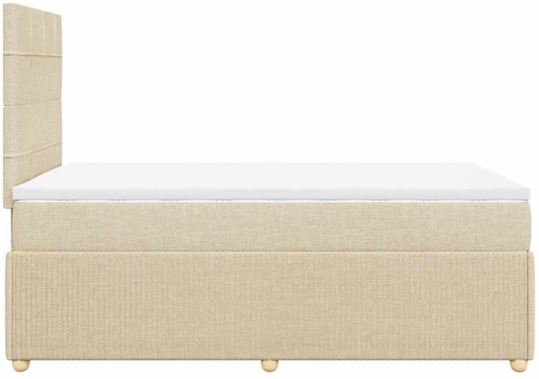 vidaXL Boxspringbett mit Matratze Creme 120x200 cm Stoff 3294328 Bild 6