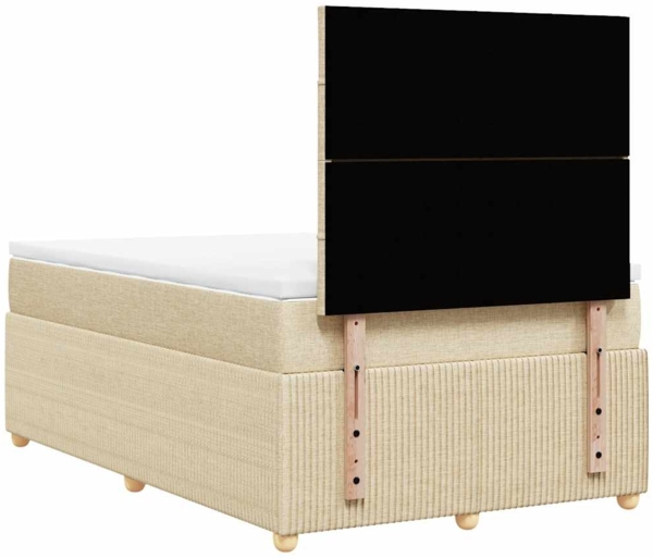 vidaXL Boxspringbett mit Matratze Creme 120x200 cm Stoff 3294328 Bild 7