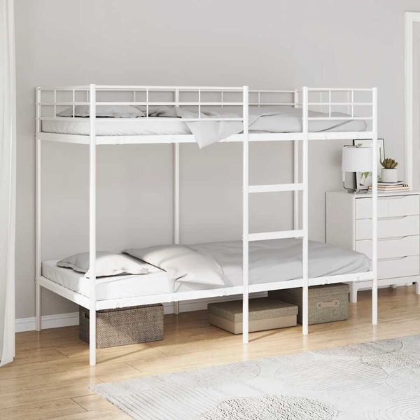 vidaXL Etagenbett ohne Matratze Weiß 80x200 cm Stahl 42000327