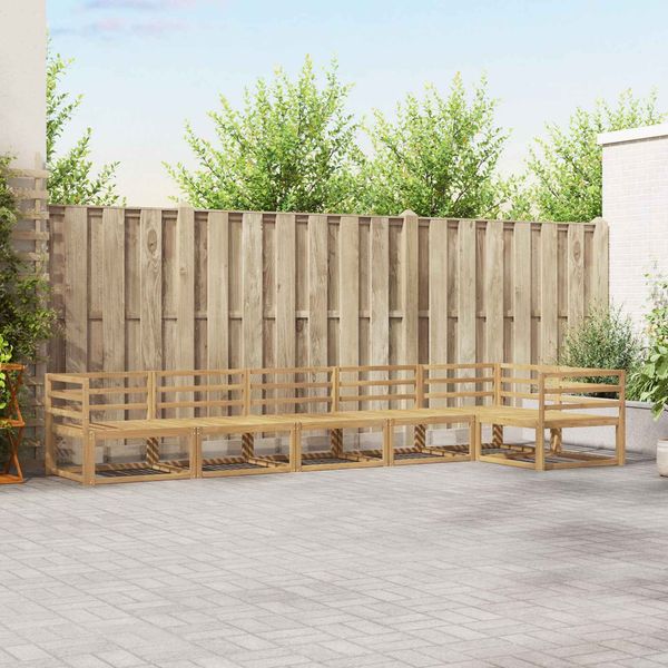 vidaXL Outdoor-Sofagarnitur 6 pcs Weiß 404 x 166,5 x 73 cm 3386498