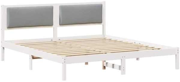 vidaXL Bettrahmen Hellgrau 180 x 200 cm Massives Kiefernholz 878103