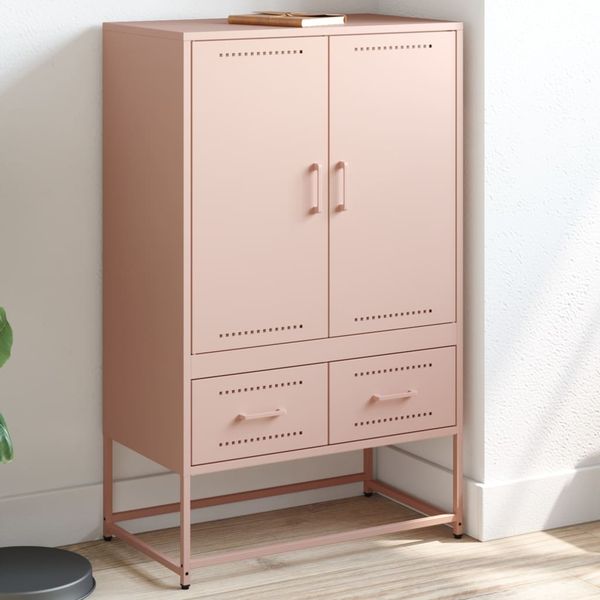vidaXL Highboard Rosa 68x39x111,5 cm Kaltgewalzter Stahl 846609