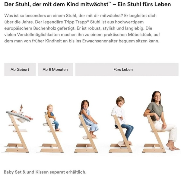 Stokke® Tripp Trapp® Natur Inkl. Newborn Set™ Holz Bild 3