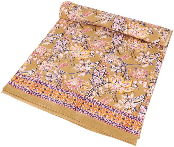 Guru-Shop Tagesdecke Blockdruck Tagesdecke, Bett & Sofaüberwurf,..