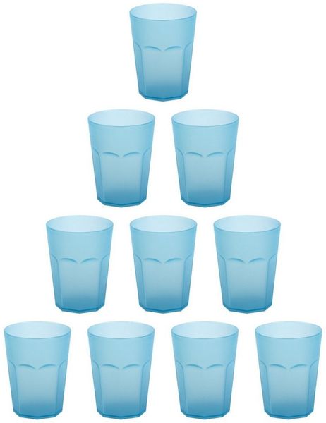 Engelland Becher Plastikbecher in modernen Neonfarben, Mehrweg, 10-tlg, Kunststoff, spülmaschinengeeignet, bruchfest, wiederverwendbar, 250 ml, 0,25 Liter