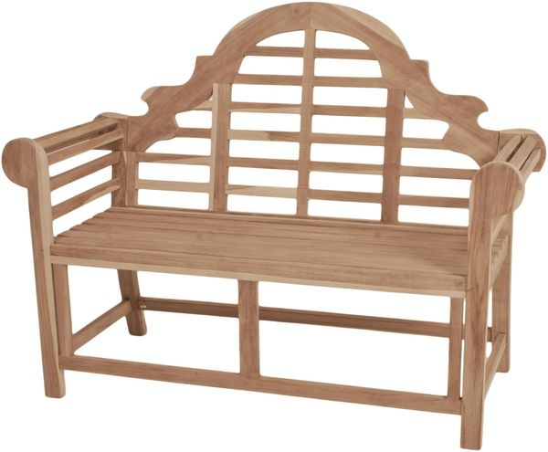 Gartenbank MARIUS 2-Sitzer - 133cm Breit, Teak, Natur | Terrassenbank Wetterfest Sitzbank Outdoor Bank