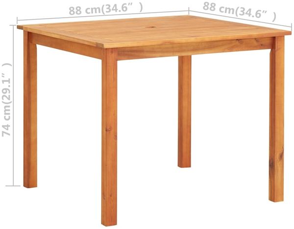 Gartentisch, Balkontisch, Esstisch 88 x 88 x 74 cm Massivholz Akazie Bild 4
