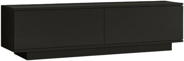 Dmora Fernsehschrank Goro, Ständer für Wohnzimmerfernseher, Niedriges Wohnzimmer-Sideboard, TV-Ständerbasis, 140x36h38 cm, Schwarz