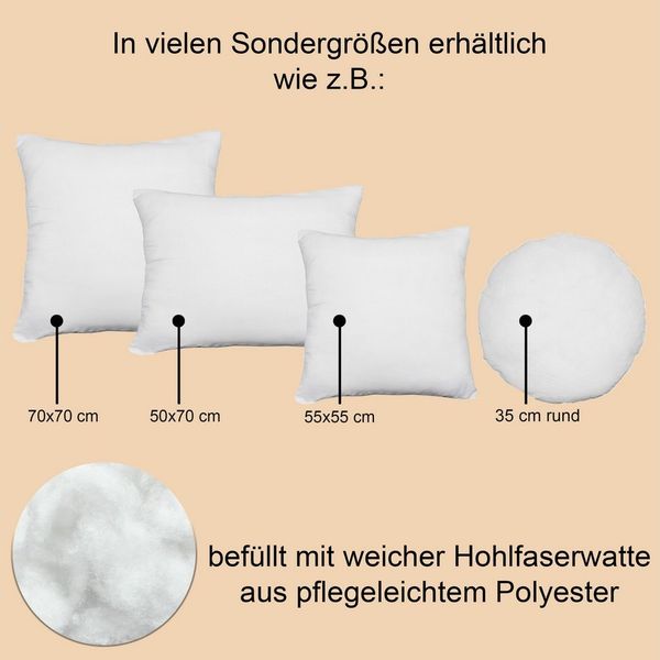 Haus und Deko Kopfkissen Kopfkissen Füllkissen Kissenfüllung weiß Dekokissen Sofakissen Kissen, Bezug: Lustrasil Vlies, seitenschläfer,rückenschläfer,bauchschläfer