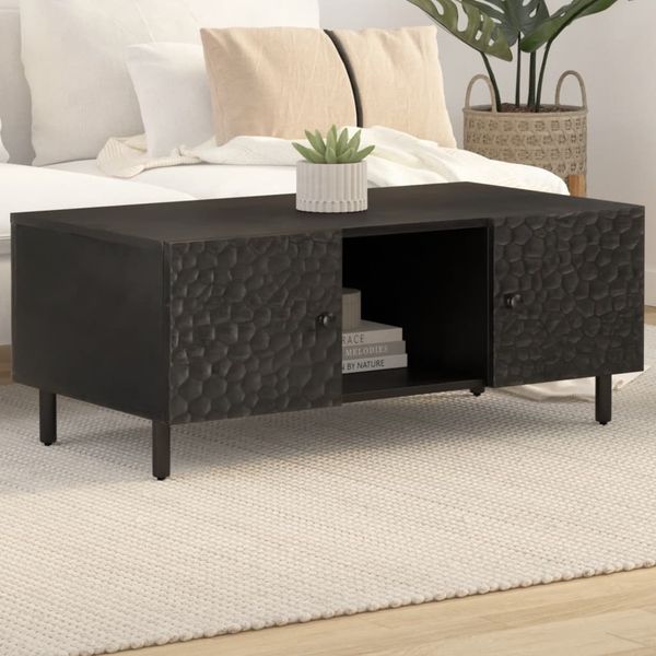 vidaXL Couchtisch Schwarz 100x54x40 cm Massivholz Mango 356831