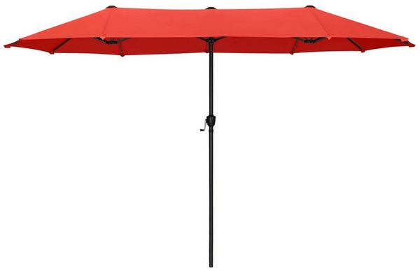 PHI VILLA Sonnenschirm, Balkon Rechteckig Groß Balkonschirm Garten Gartenschirm mit Kurbel UV Schutz Parasol Windfest, Mit der rostfreien Stahlstange und 12 Stahlrippen
