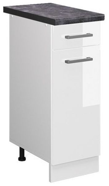 Küchenunterschrank R-Line Weiß Hochglanz 30 cm , AP Anthrazit Vicco Bild 4