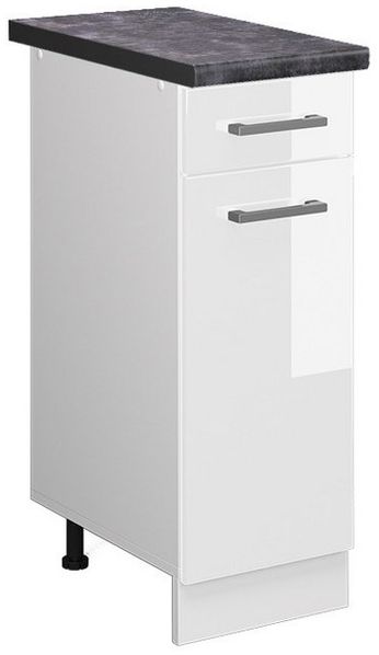 Küchenunterschrank R-Line Weiß Hochglanz 30 cm , AP Anthrazit Vicco Bild 5