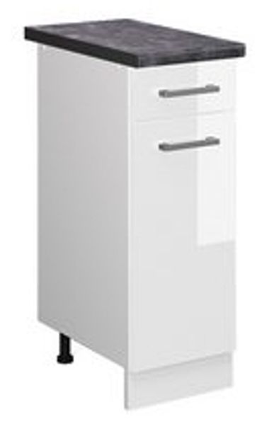 Küchenunterschrank R-Line Weiß Hochglanz 30 cm , AP Anthrazit Vicco Bild 6