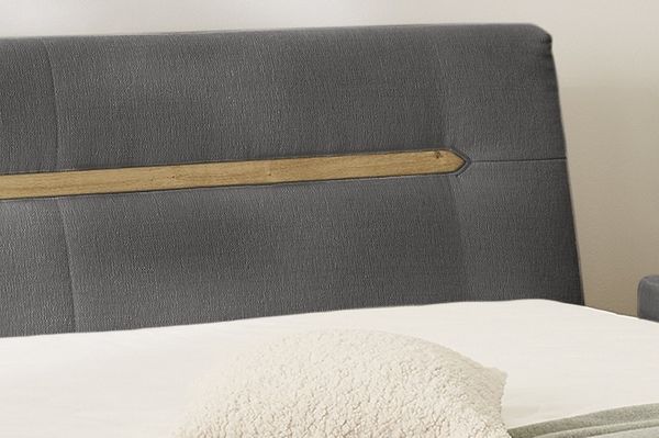 Jockenhöfer 'Hetty Max' Boxspringbett, 180x200 cm, Chenille Dunkelgrau