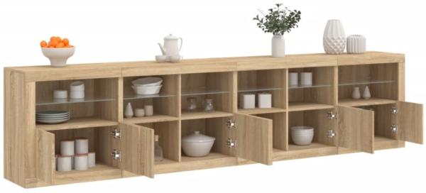 vidaXL Sideboard mit LED-Leuchten Sonoma-Eiche 283x37x67 cm 3209018