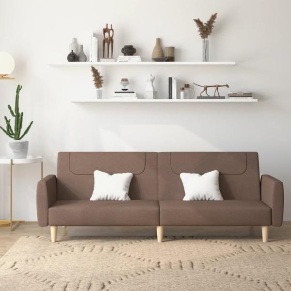 vidaXL Schlafsofa 2-Sitzer Taupe Stoff 375791