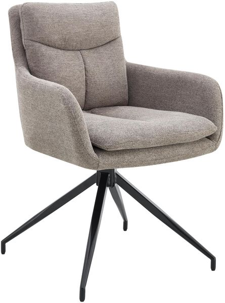 CLP Esszimmerstuhl Somers Stoff 180° Schwenkfunktion mit Armlehnen und Rückenlehne,taupe