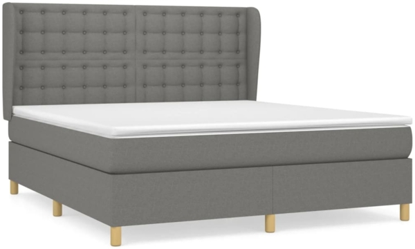 Boxspringbett mit Matratze Stoff Dunkelgrau 160x200 cm, Härtegrad: H2 [3128854]