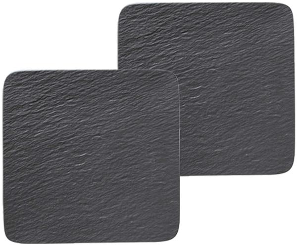 Villeroy & Boch Manufacture Rock Servierplatten Set 2-teilig quadratisch schwarz