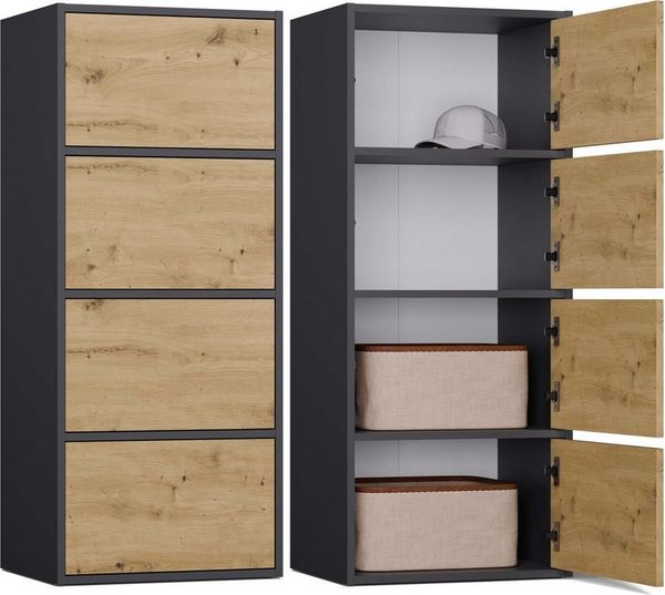 MAGOWA Kommode ALMA moderne Kommode mit TIP-ON System (perfekt kombinierbar), Höhe: 119 cm - Breite: 50 cm - Tiefe: 40 cm