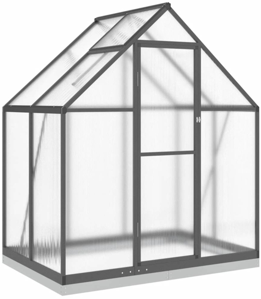 vidaXL Gewächshaus mit Fundamentrahmen Anthrazit 169x114x202 cm Alu 4005827