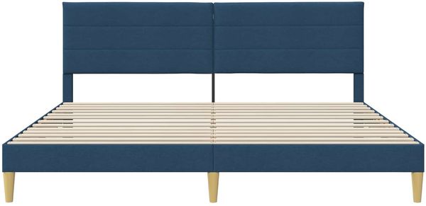 vidaXL Bettrahmen mit Kopfteil Blau 200 x 200 cm Stoff 42027611 Bild 4