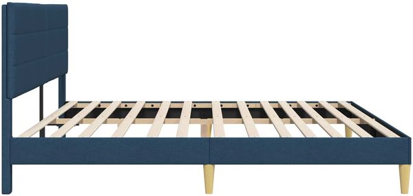 vidaXL Bettrahmen mit Kopfteil Blau 200 x 200 cm Stoff 42027611 Bild 5