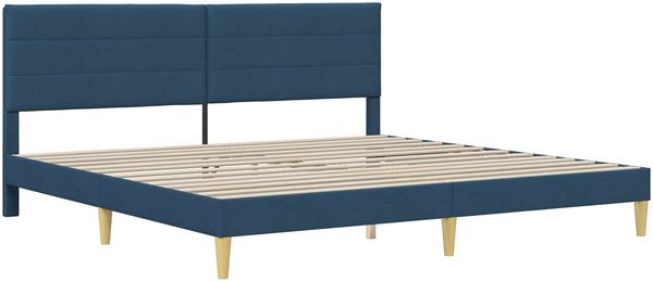 vidaXL Bettrahmen mit Kopfteil Blau 200 x 200 cm Stoff 42027611 Bild 3