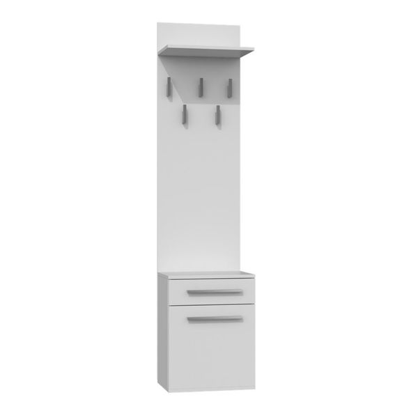 ibonto SCHUHSCHRANK Mattweiß Praktische Aufbewahrung (H 124 x T 27 x B 50 cm)