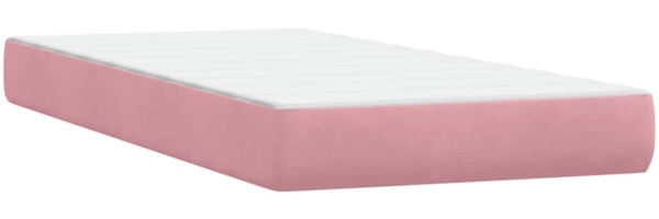 vidaXL Boxspringbett mit Matratze Rosa 100x220 cm Samt 3316154 Bild 6