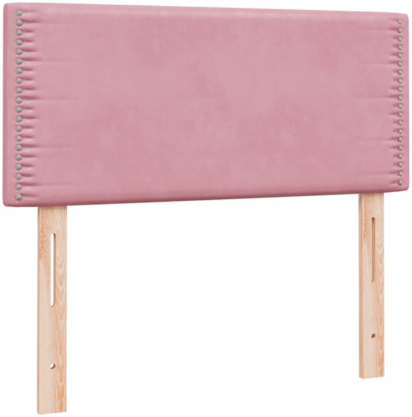 vidaXL Boxspringbett mit Matratze Rosa 100x220 cm Samt 3316154 Bild 5