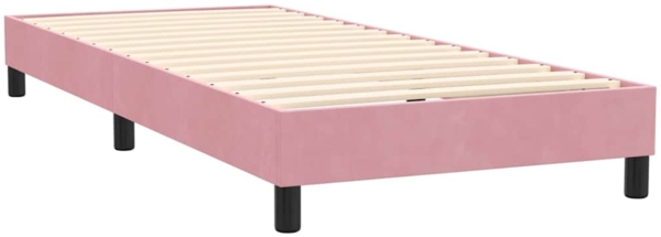 vidaXL Boxspringbett mit Matratze Rosa 100x220 cm Samt 3316154 Bild 4