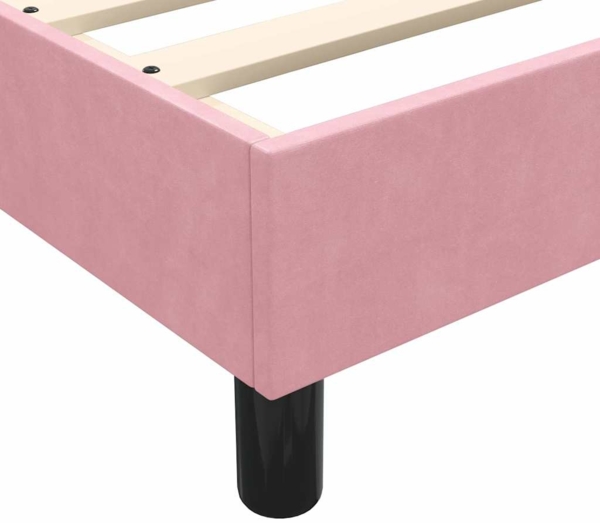 vidaXL Boxspringbett mit Matratze Rosa 100x220 cm Samt 3316154 Bild 9