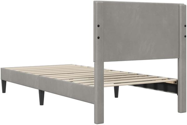 vidaXL Bettrahmen mit Kopfteil Hellgrau 90 x 190 cm Samt 42027631 Bild 6