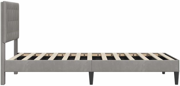 vidaXL Bettrahmen mit Kopfteil Hellgrau 90 x 190 cm Samt 42027631 Bild 5