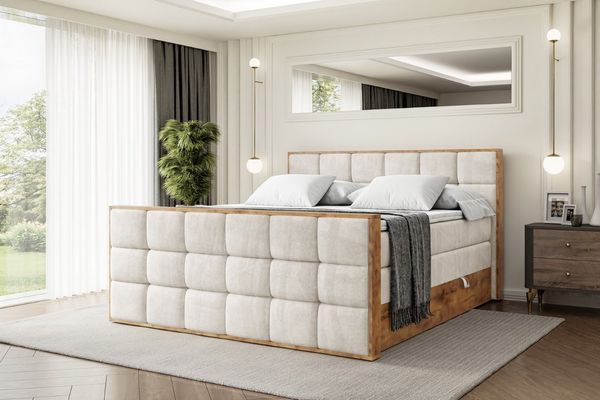 ALTDECOR Boxspringbett LOLLI2-Z KING (Multipocket-Matratze H4, H3 Matratze Bonellfederung, Topper, Kopfteil), Doppelbett mit Fußteil